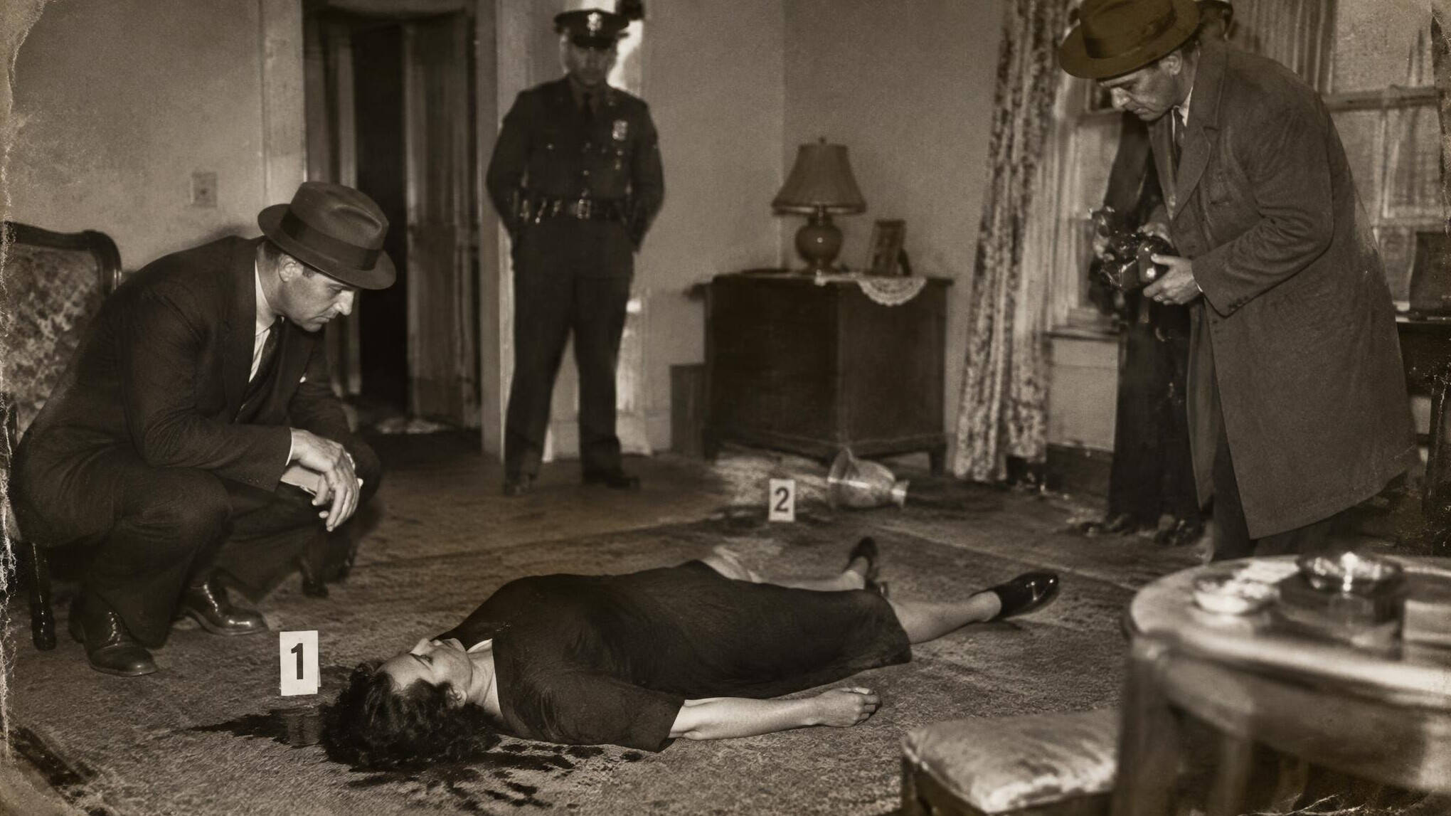 vintage crime scene photo