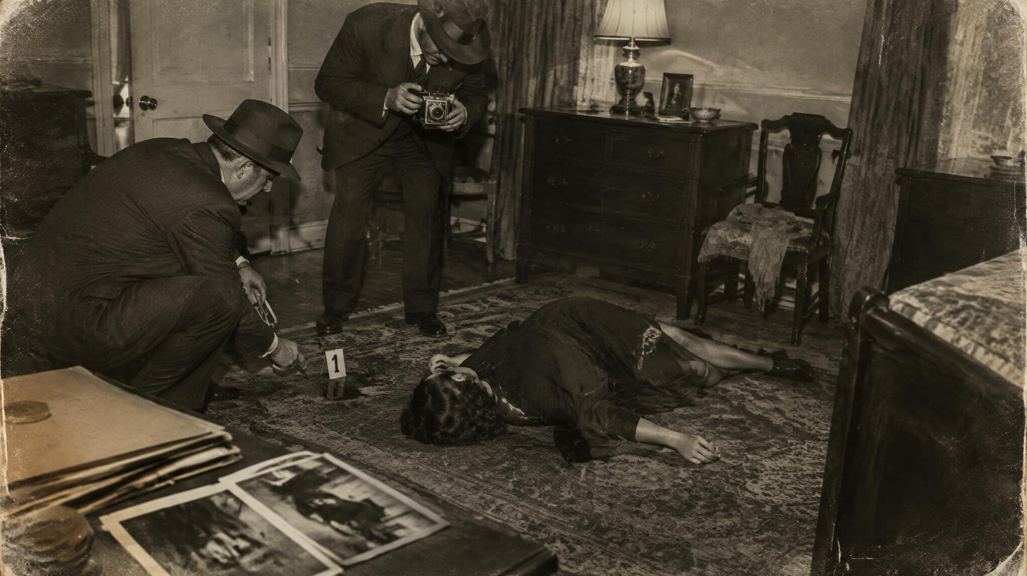 vintage crime scene photo