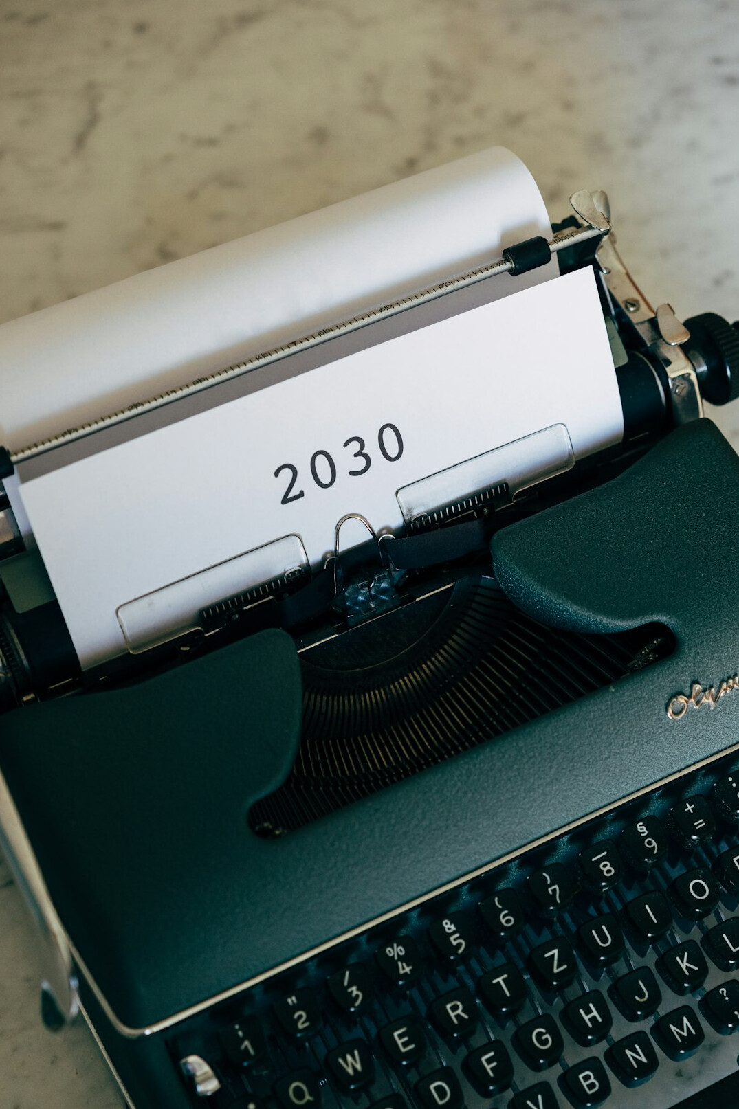 Vintage typewriter with a sheet of paper